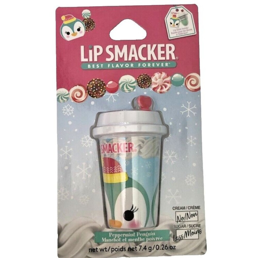 Lip Smacker Peppermint Penguin Holiday Cup Lip Balm 0.26 oz Discontinued NOS
